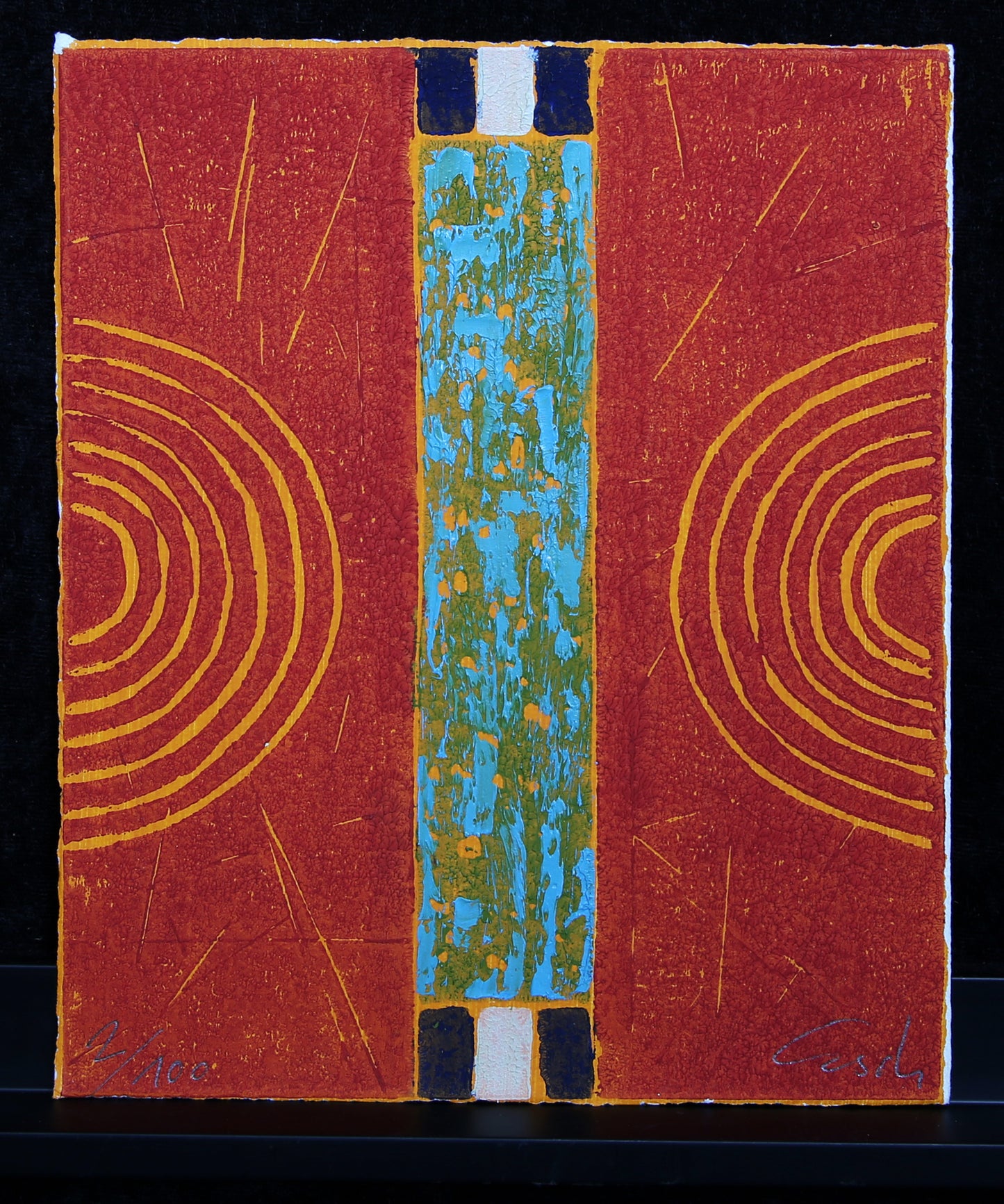 Schädrich, Eckart (Esch) - Symit I - Technique mixte / retravaillée - signée à la main