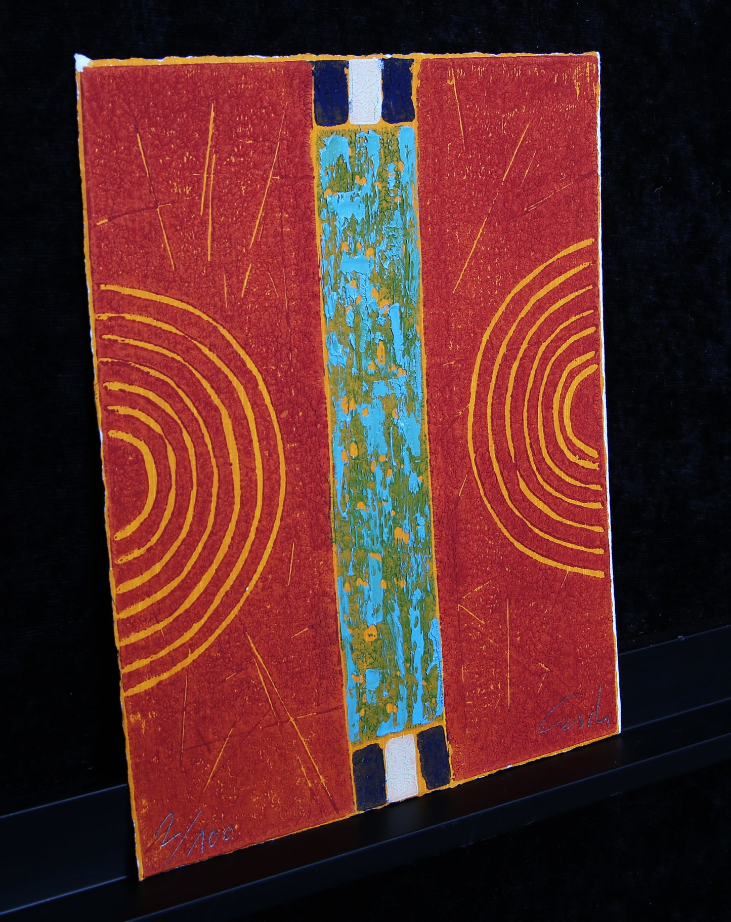 Schädrich, Eckart (Esch) - Symit I - Technique mixte / retravaillée - signée à la main