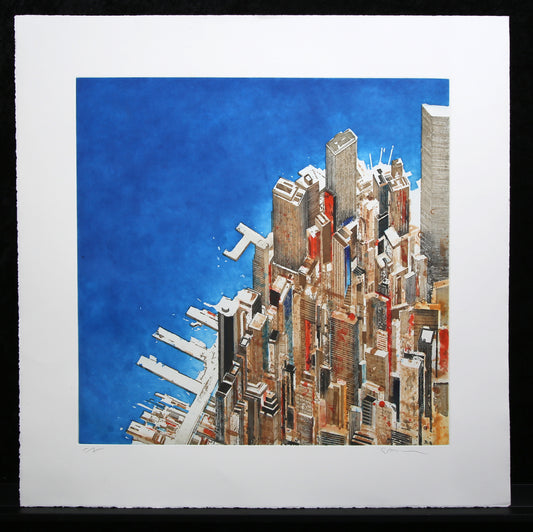 Salzmann, Gottfried - Triangle de Manhattan - Color etching - hand-signed