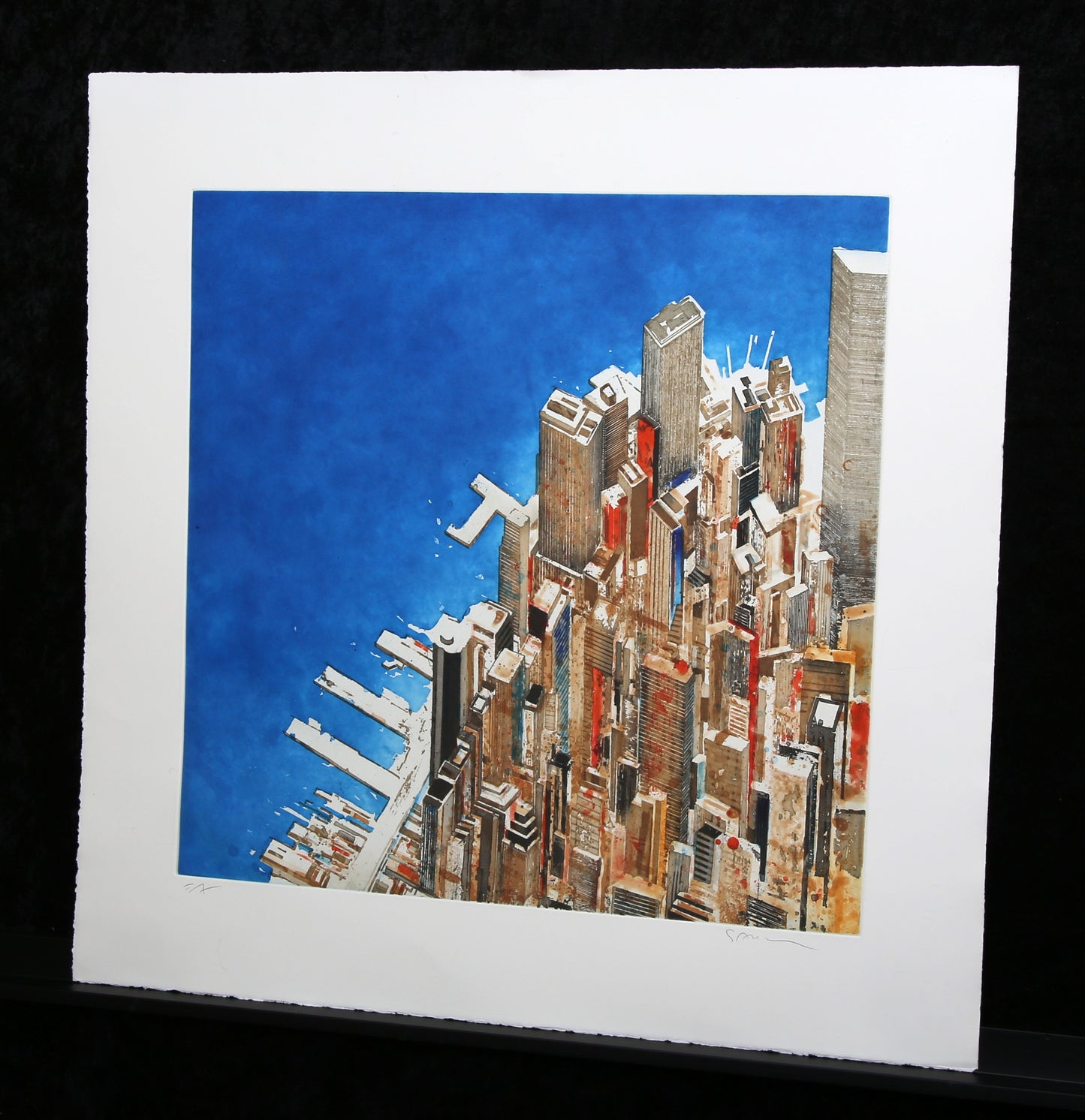 Salzmann, Gottfried - Triangle de Manhattan - Color etching - hand-signed