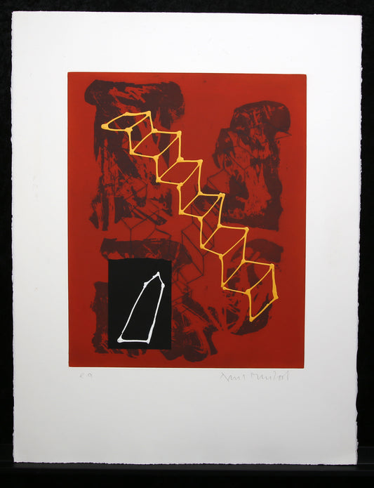 Merz, Albert - Composition ea - Eau-forte - retravaillée à la main - signée à la main