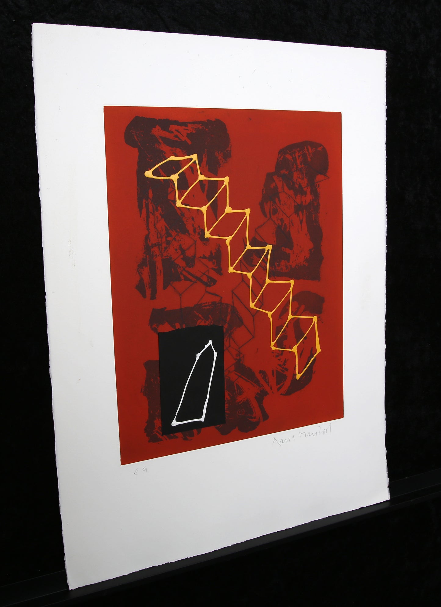 Merz, Albert - Composition ea - Eau-forte - retravaillée à la main - signée à la main