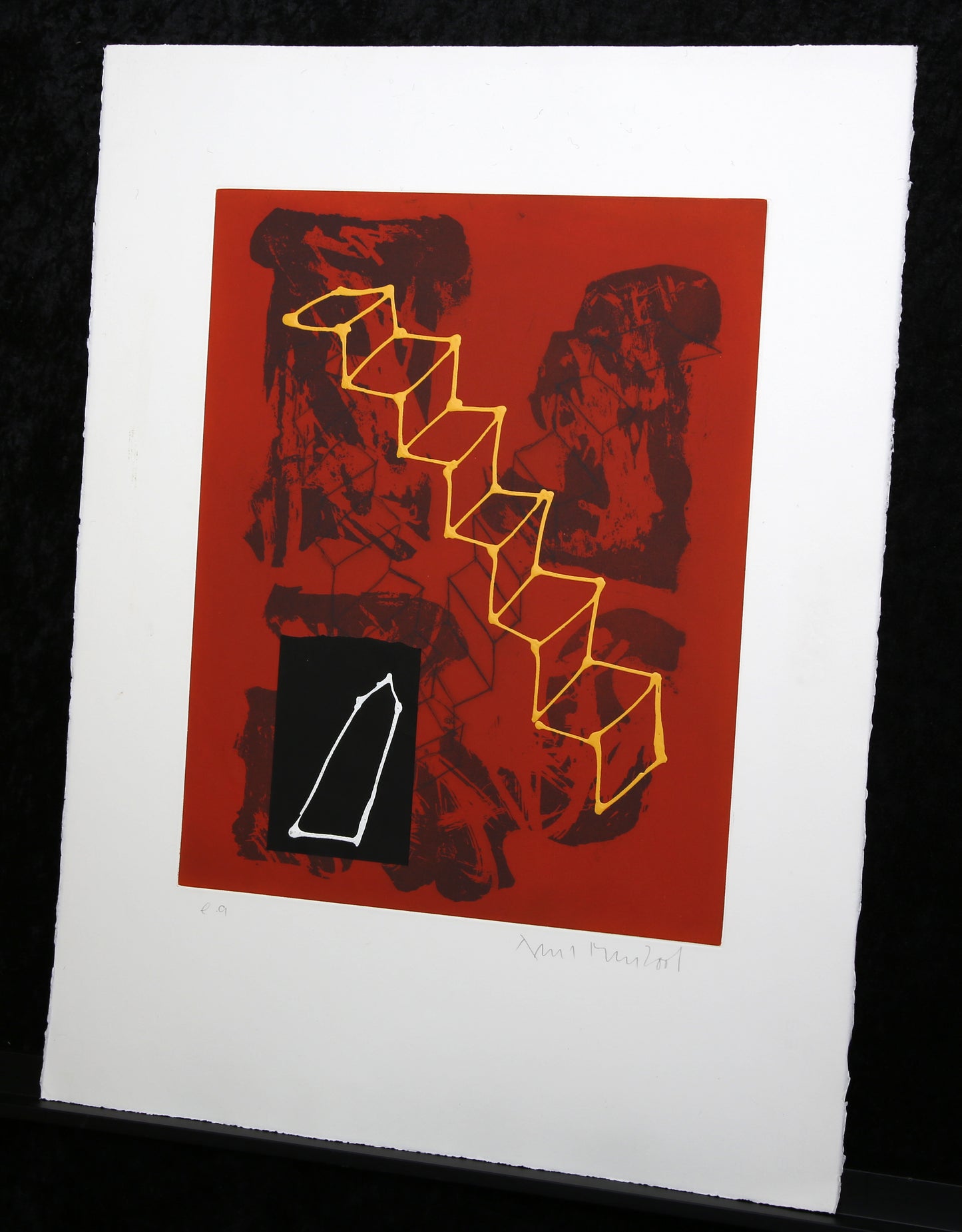 Merz, Albert - Composition ea - Eau-forte - retravaillée à la main - signée à la main