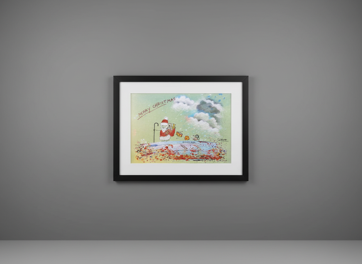 CHRISTMAS: Schlote, Wilhelm - Merry Christmas - Giclee / Hahnemühle