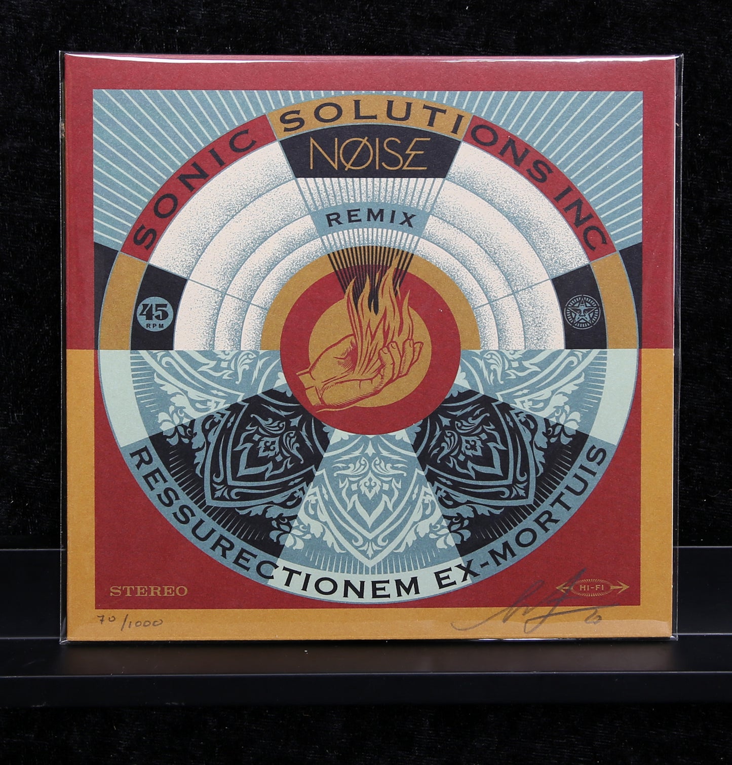 Fairey, Shepard (OBEY) - Noise Remix  - 7" Vinyl + Originalgrafik - handsigniert