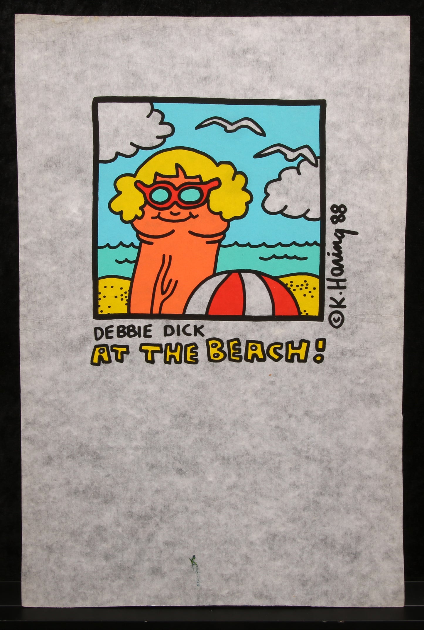 Haring, Keith - At the beach - rare template for printing T-shirts!