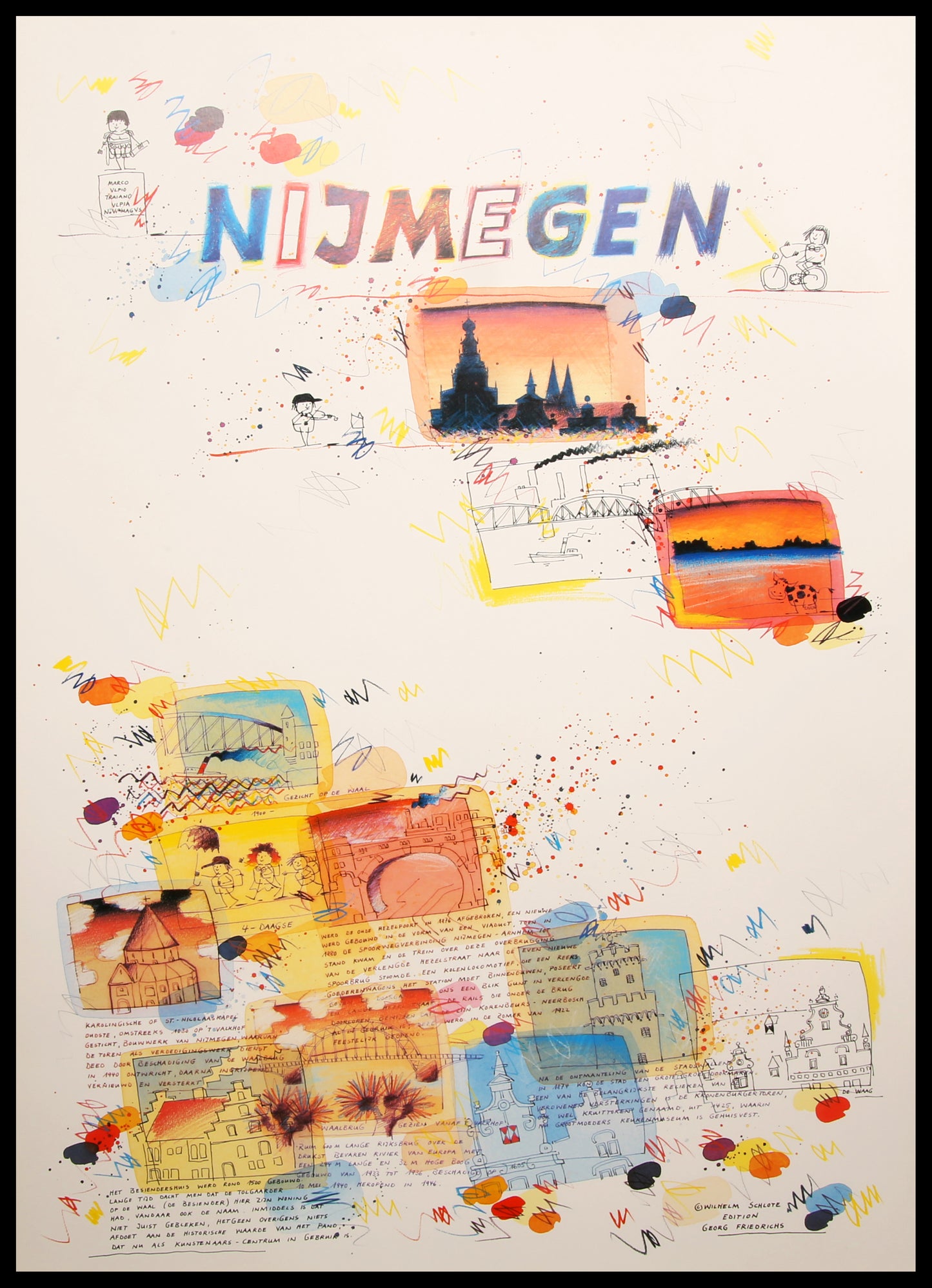 Schlote, Wilhelm - Nimègue, affiche de la ville - lithographie offset couleur