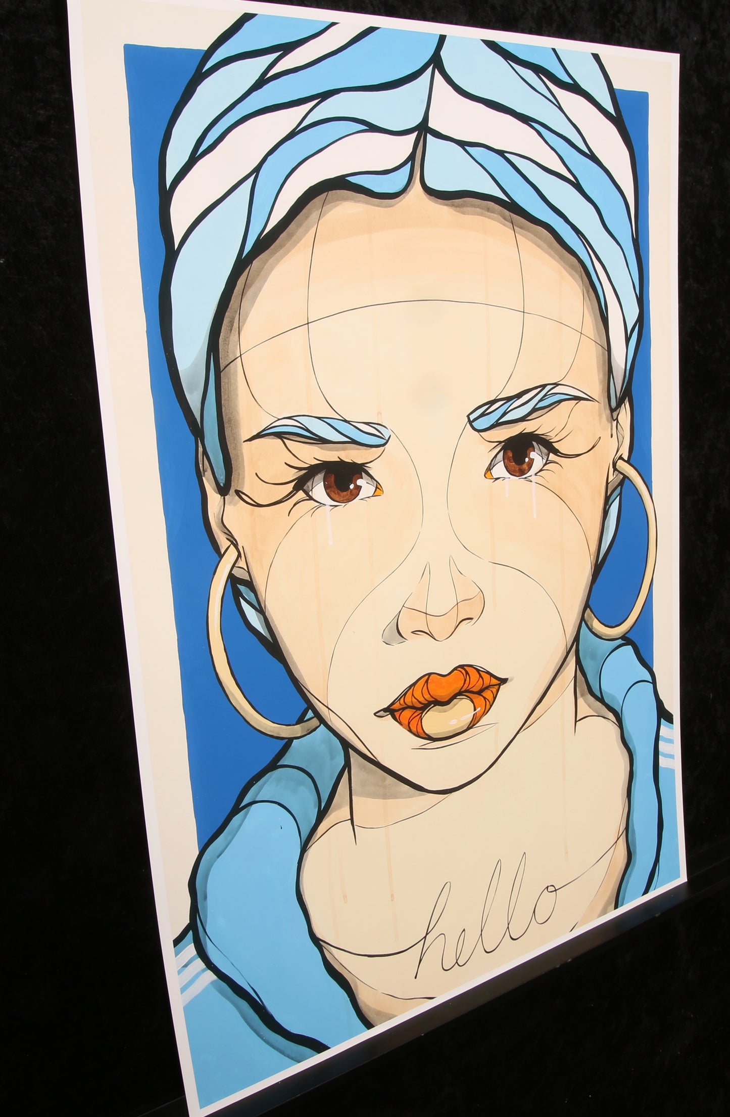 El Bocho - Hallo in blauw - 3D-constructie - handgesigneerd