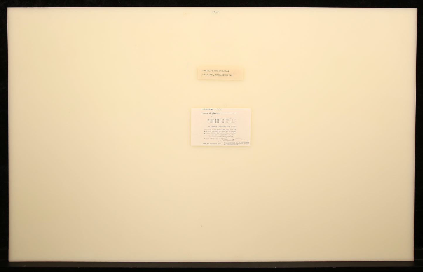 Garnett, William A. - Sandbars and Sailboat, 1966 - Photography - hand signed