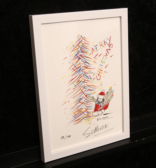 Schlote, Wilhelm - Prettige Kerstdagen - Giclee - handgesigneerd - ingelijst
