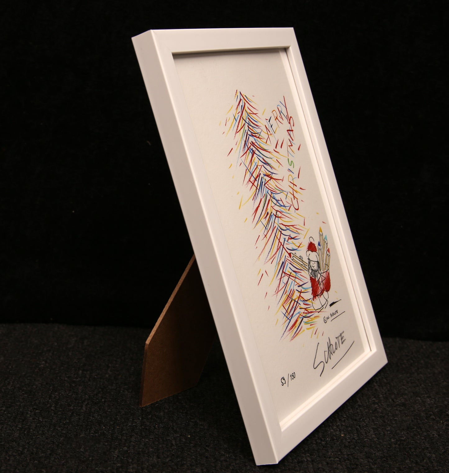 Schlote, Wilhelm - Prettige Kerstdagen - Giclee - handgesigneerd - ingelijst