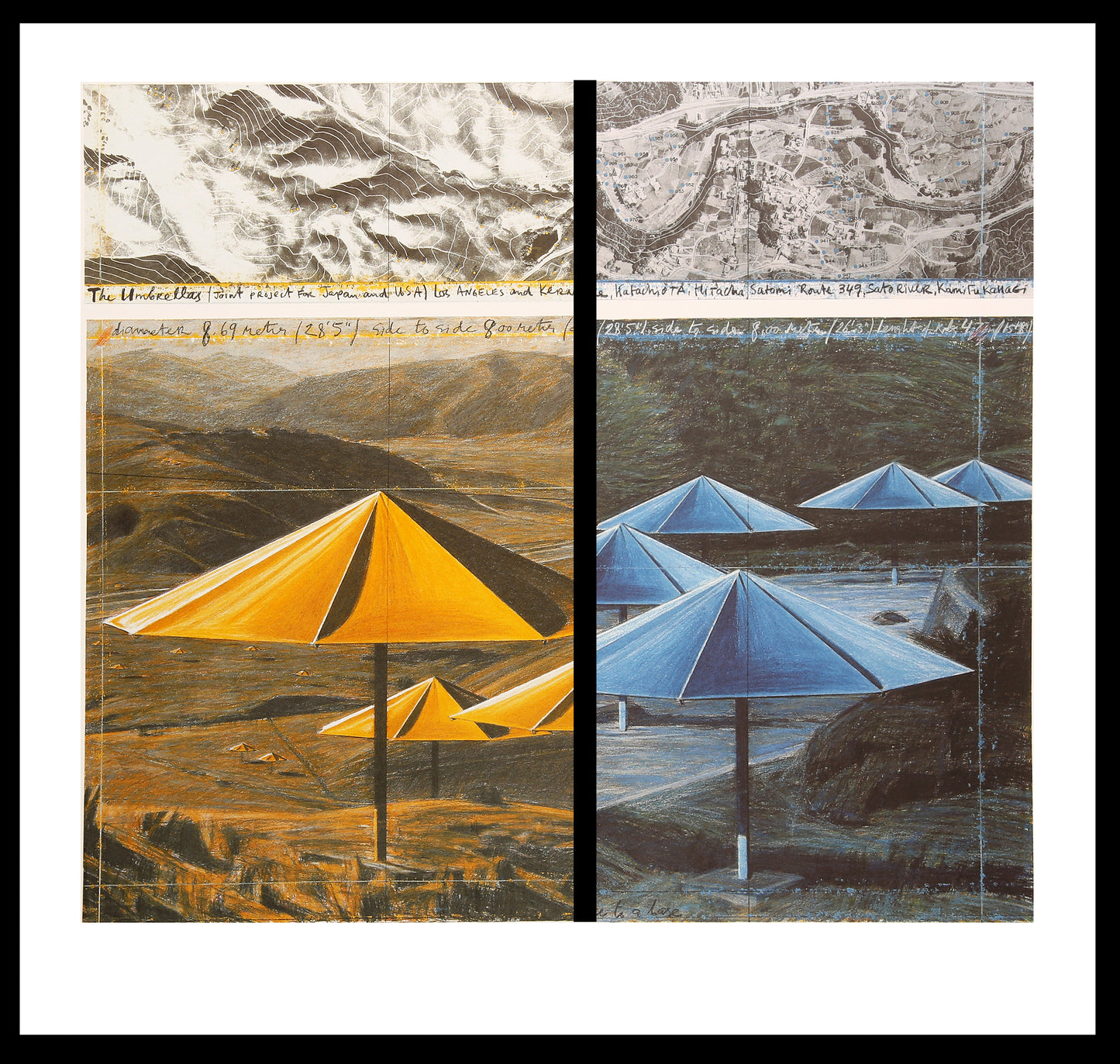 Christo - Les Parapluies (diptyque) - 2 x offset couleur - Japon/États-Unis 1991
