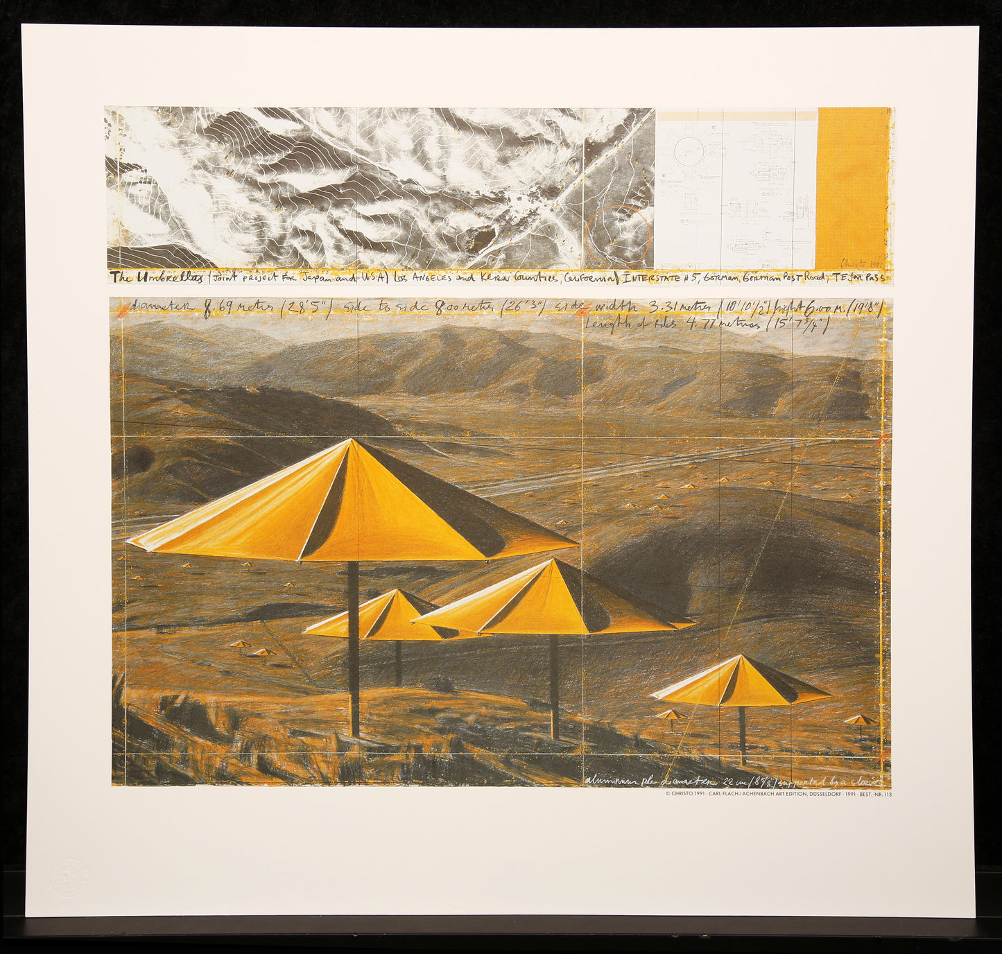 Christo - The Umbrellas (geel) - kleur offset - Japan/USA 1991