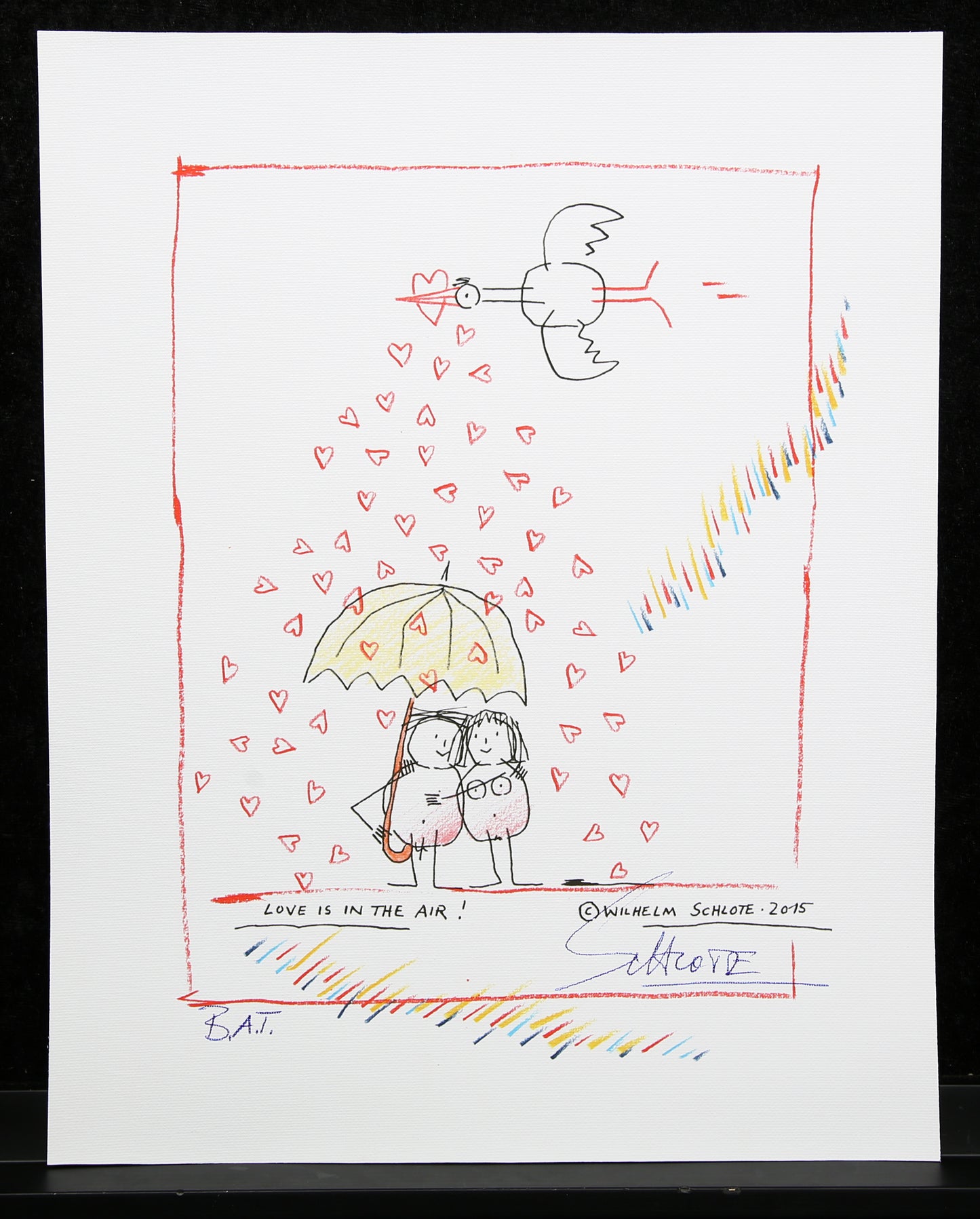 Schlote, Wilhelm - Love is in the Air - handsigniert - Giclee auf Leinwand