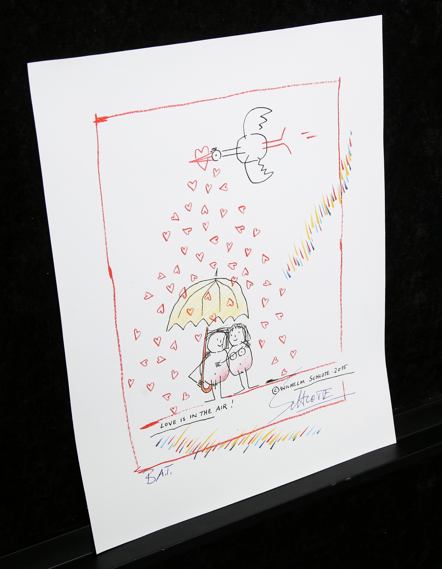 Schlote, Wilhelm - Love is in the Air - handsigniert - Giclee auf Leinwand