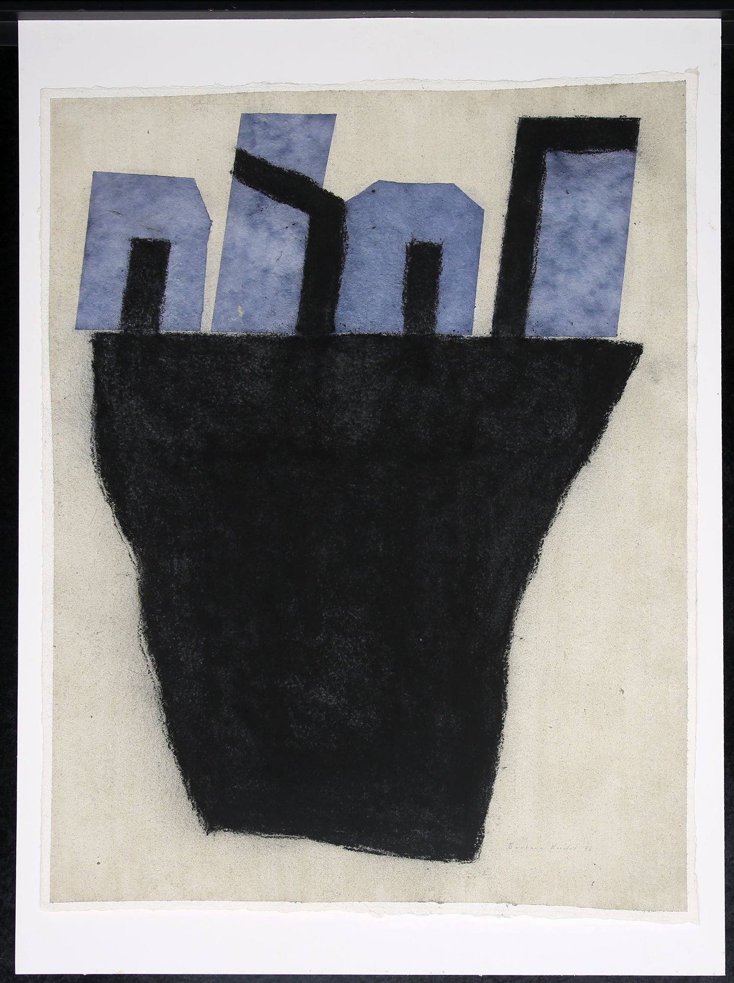 Keidel, Barbara - Waldstück III - gouache op handgeschept papier - handgesigneerd uniek stuk
