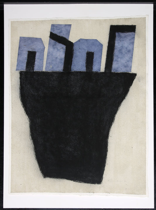 Keidel, Barbara - Waldstück III - gouache op handgeschept papier - handgesigneerd uniek stuk