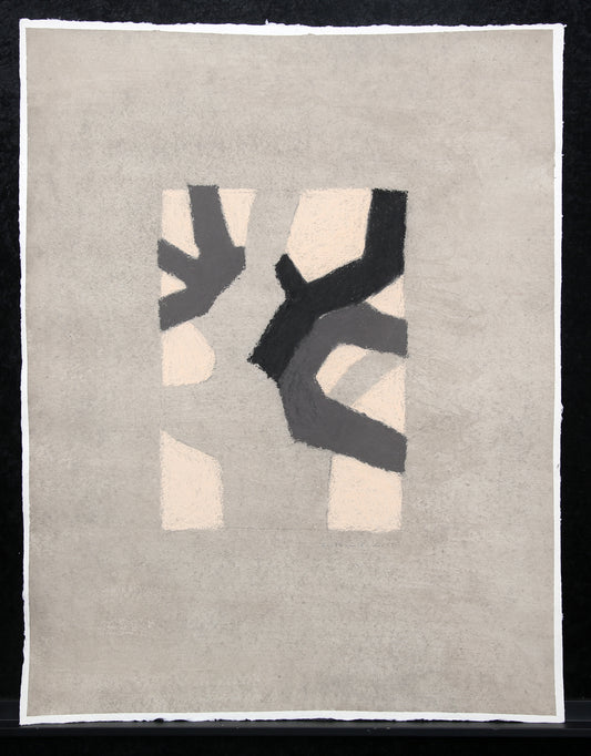 Keidel, Barbara - Waldstück III - gouache op handgeschept papier - handgesigneerd uniek stuk