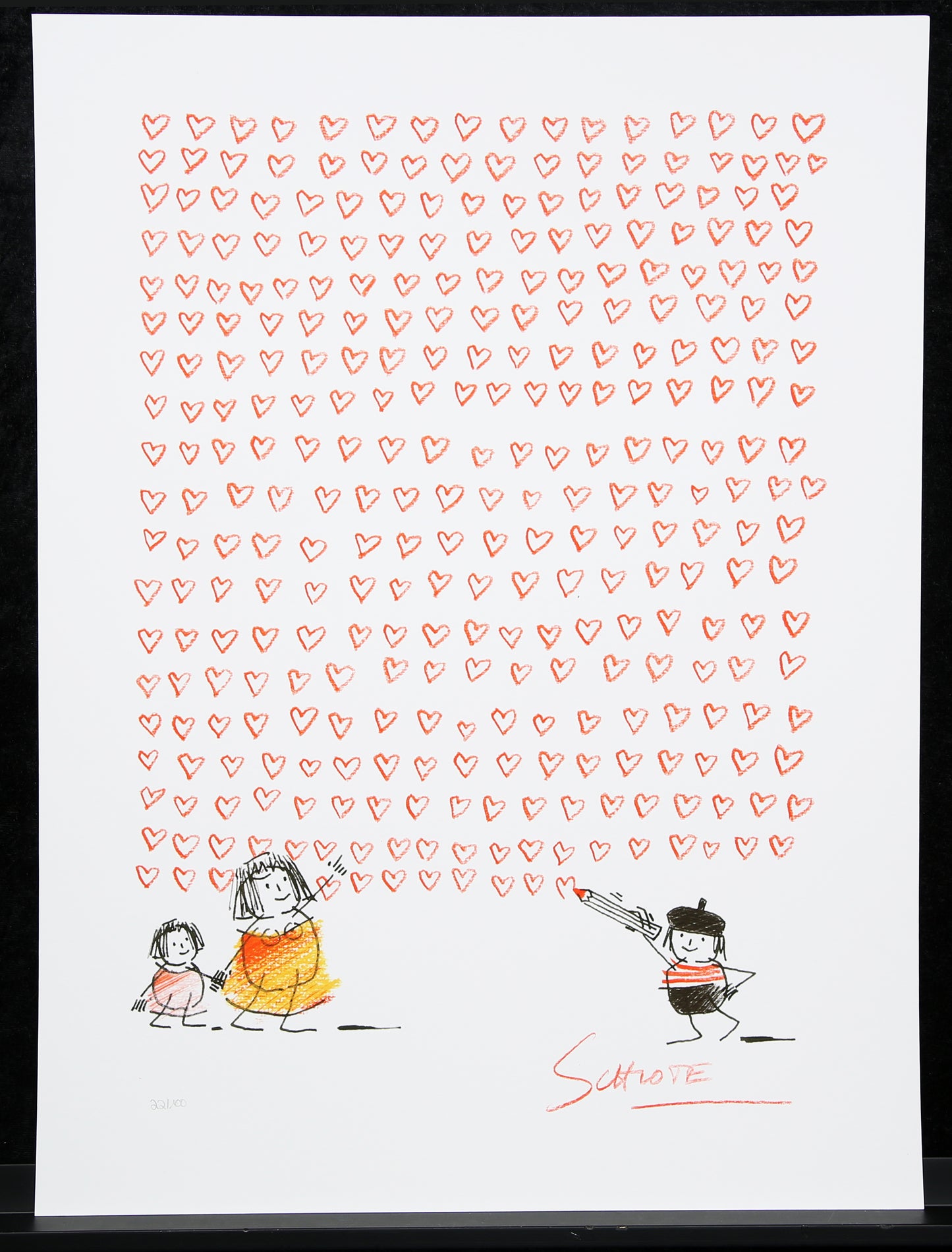 Schlote, Wilhelm - Heart Wall - Construction 3D - signé à la main