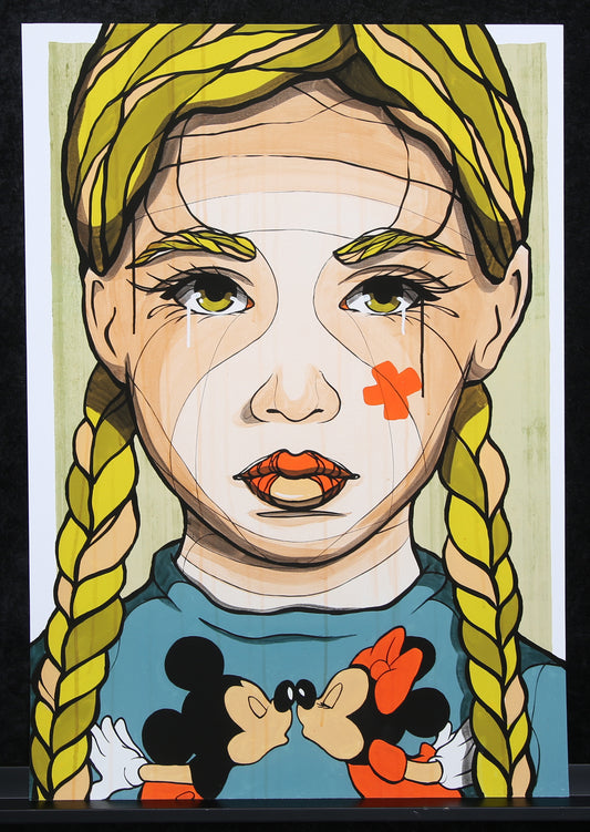 El Bocho - Meisje met Mickey - 2019 - Giclee - handgesigneerd