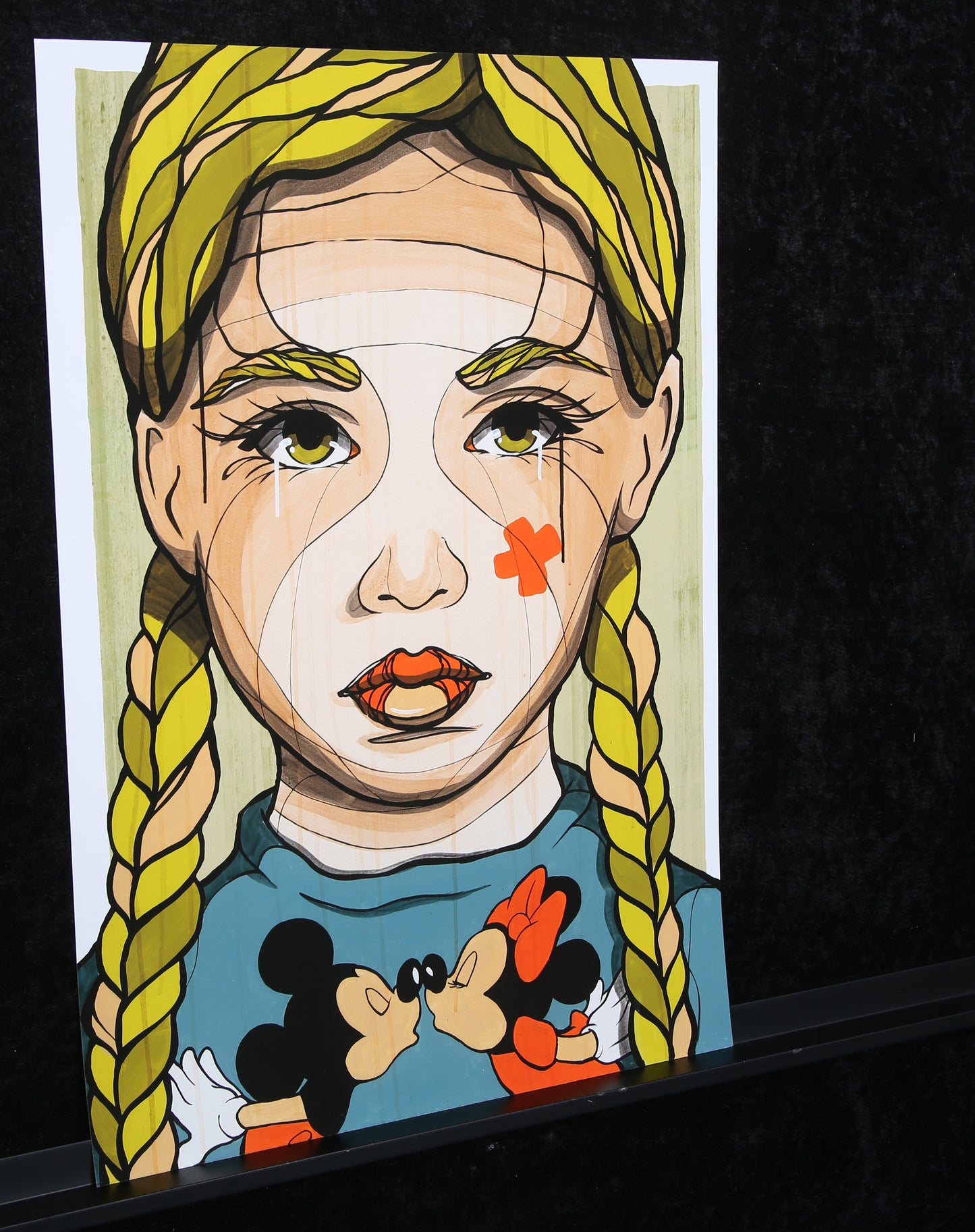El Bocho - Girl with Mickey - 2019 - Giclee - handsigniert