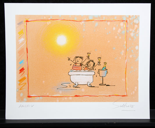 Schlote, Wilhelm - Baignade - Giclée - signé à la main - 2016 