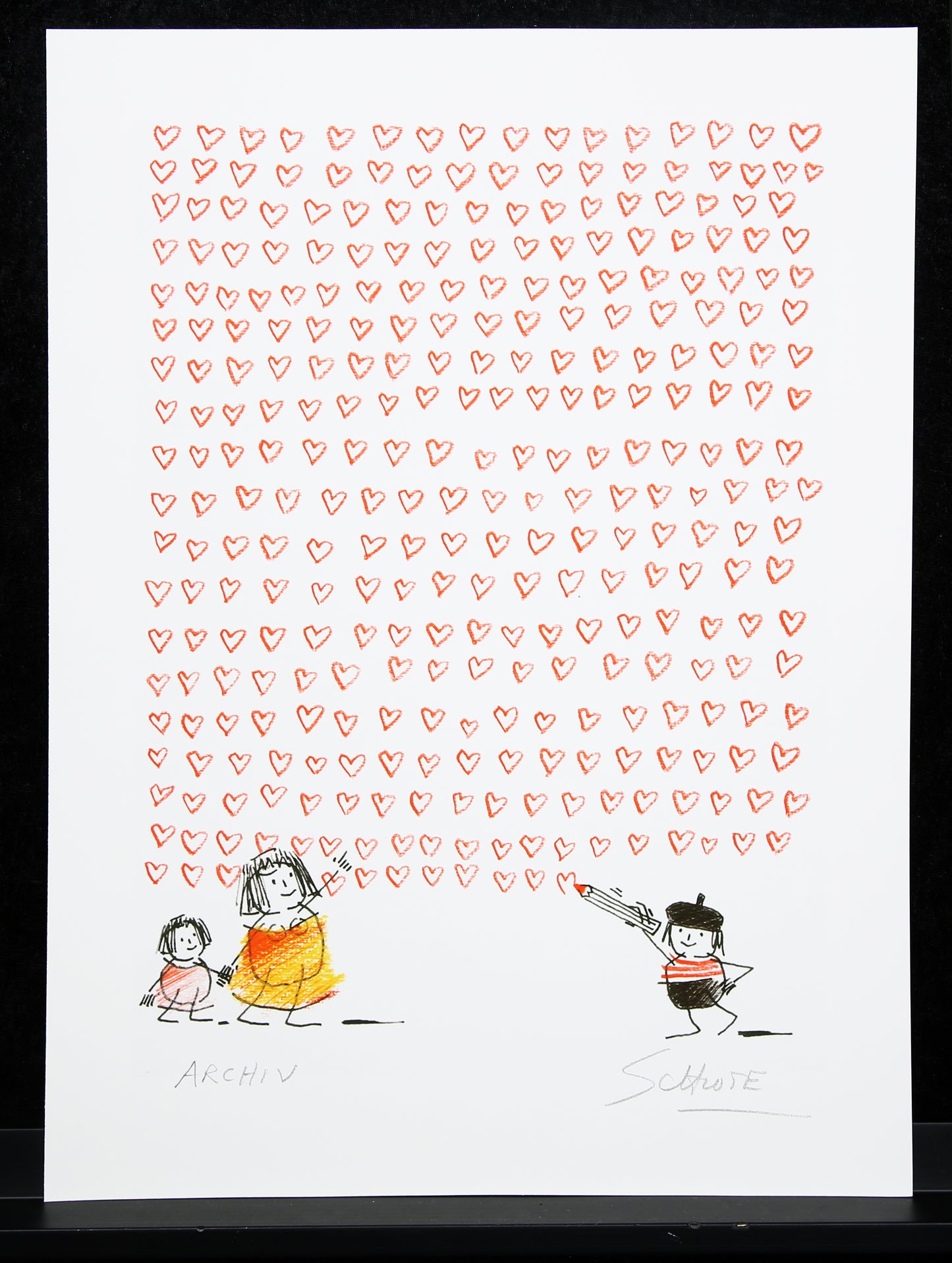 Schlote, Wilhelm - Mur de coeur - Giclée - signé à la main - 2016 