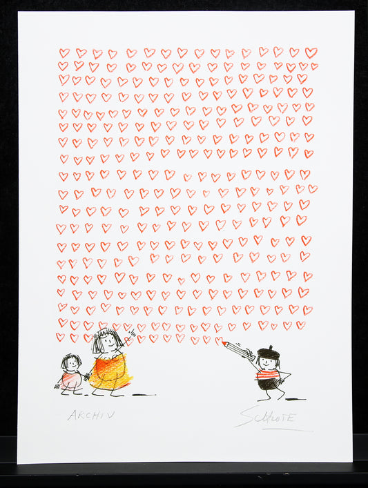 Schlote, Wilhelm - Mur de coeur - Giclée - signé à la main - 2016 