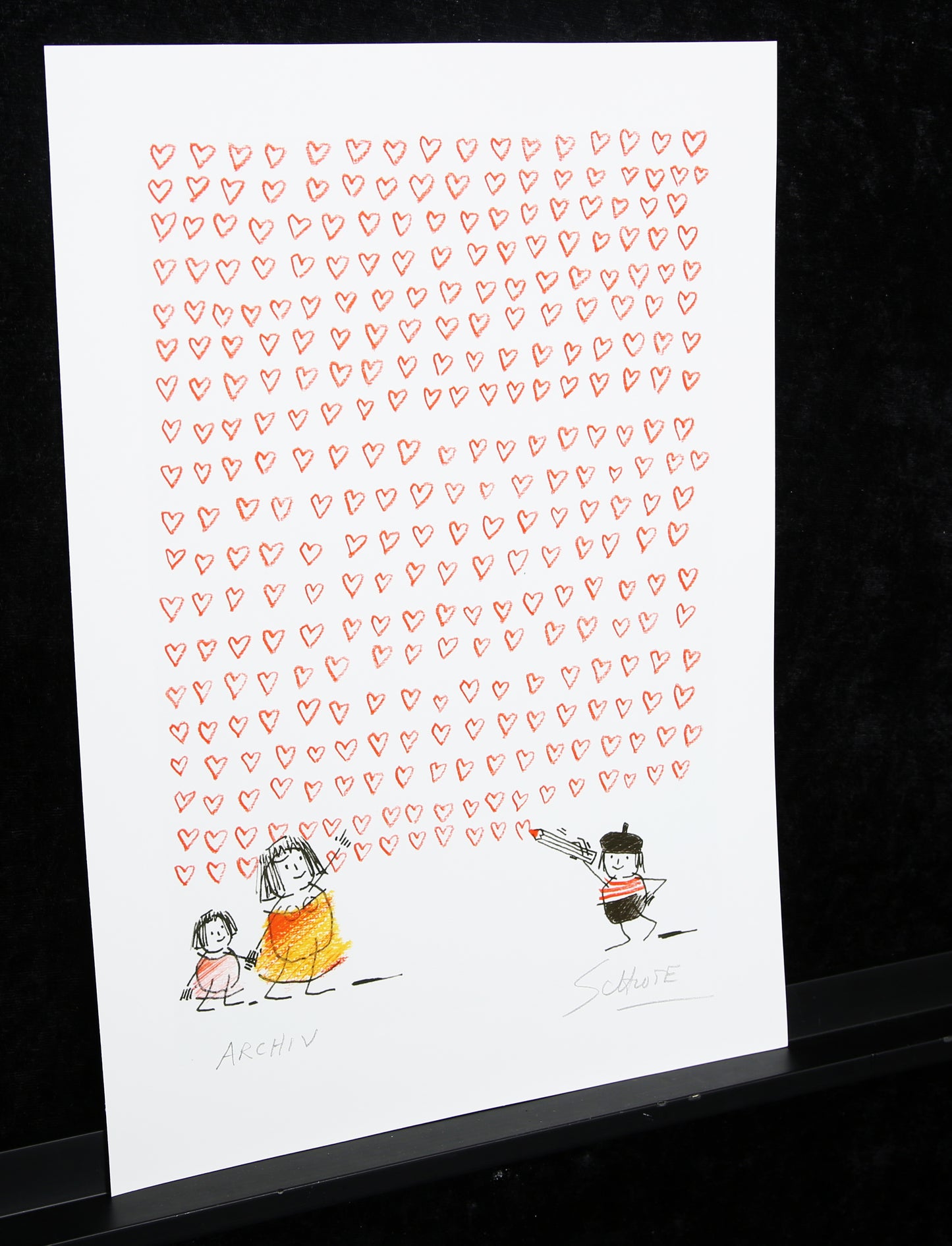 Schlote, Wilhelm - Mur de coeur - Giclée - signé à la main - 2016 