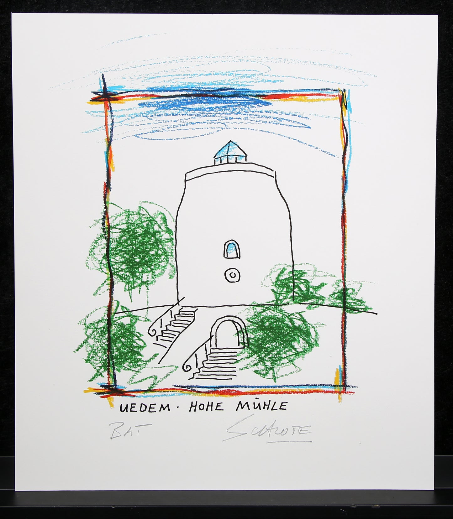Schlote, Wilhelm - Uedem - Hohe Mühle - Giclee - handgesigneerd
