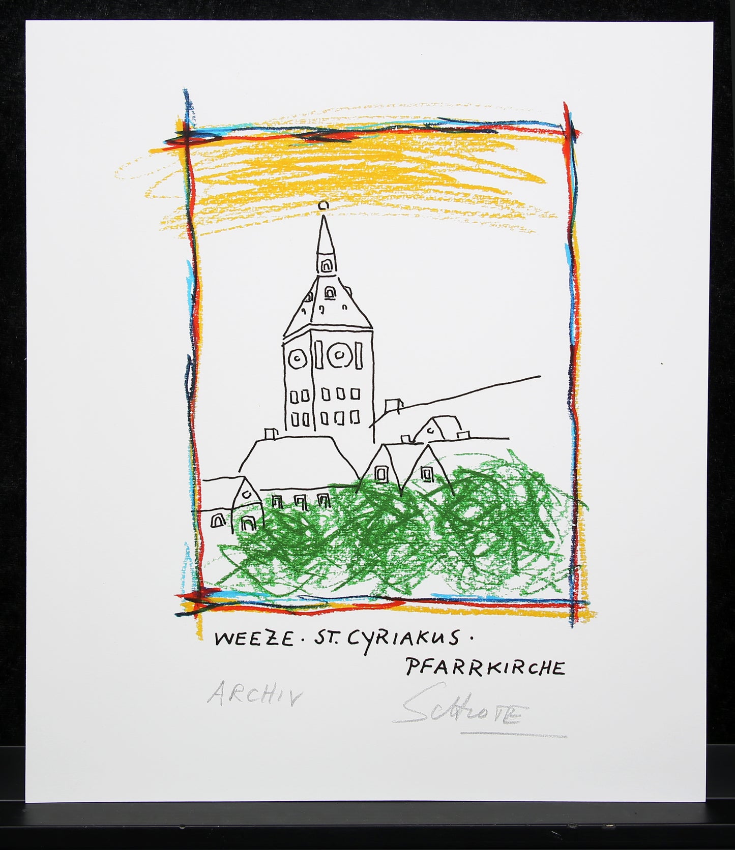 Schlote, Wilhelm - Weeze - St. Cyriakus Parochiekerk - Giclee - handgesigneerd