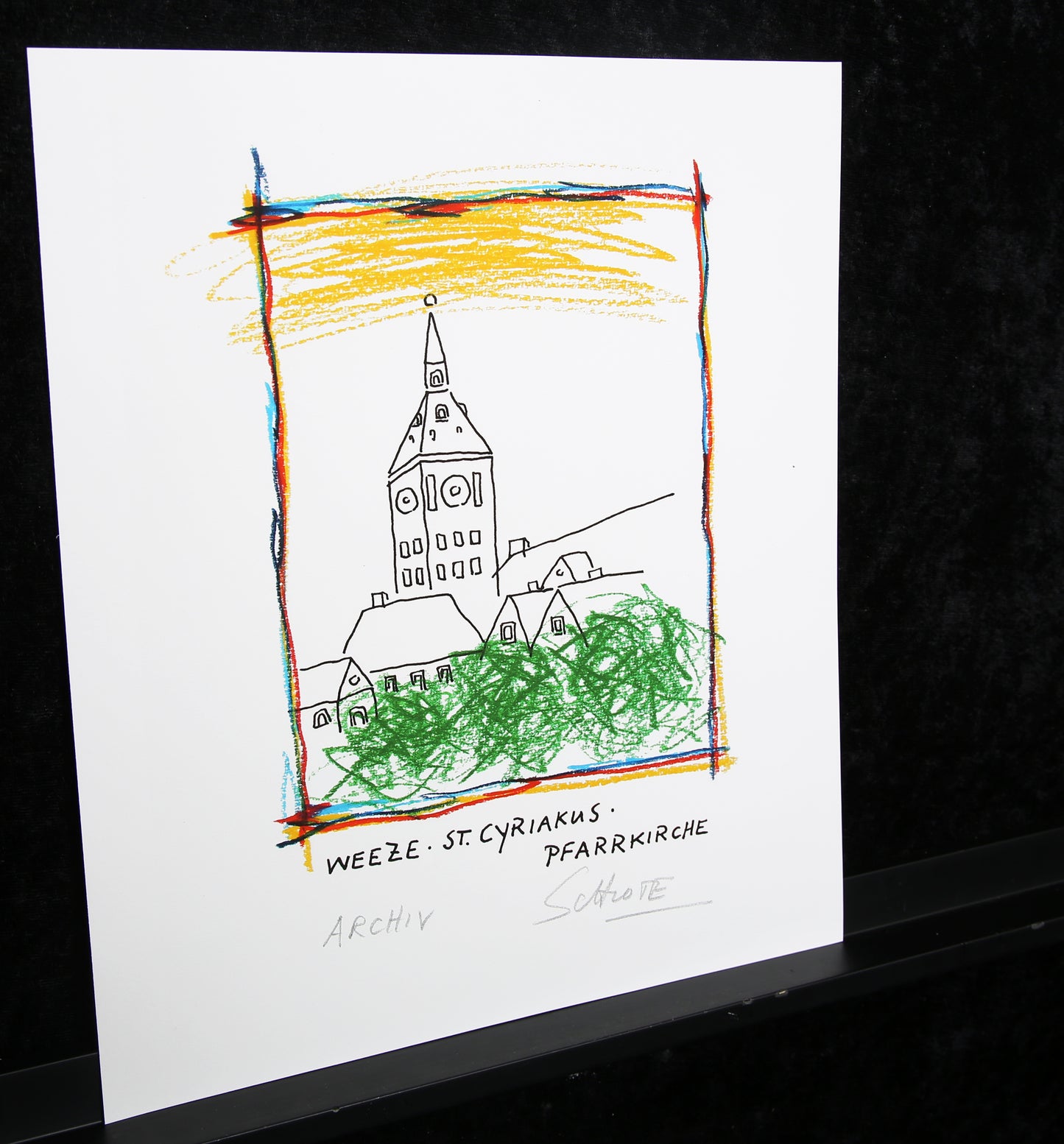 Schlote, Wilhelm - Weeze - St. Cyriakus Parochiekerk - Giclee - handgesigneerd