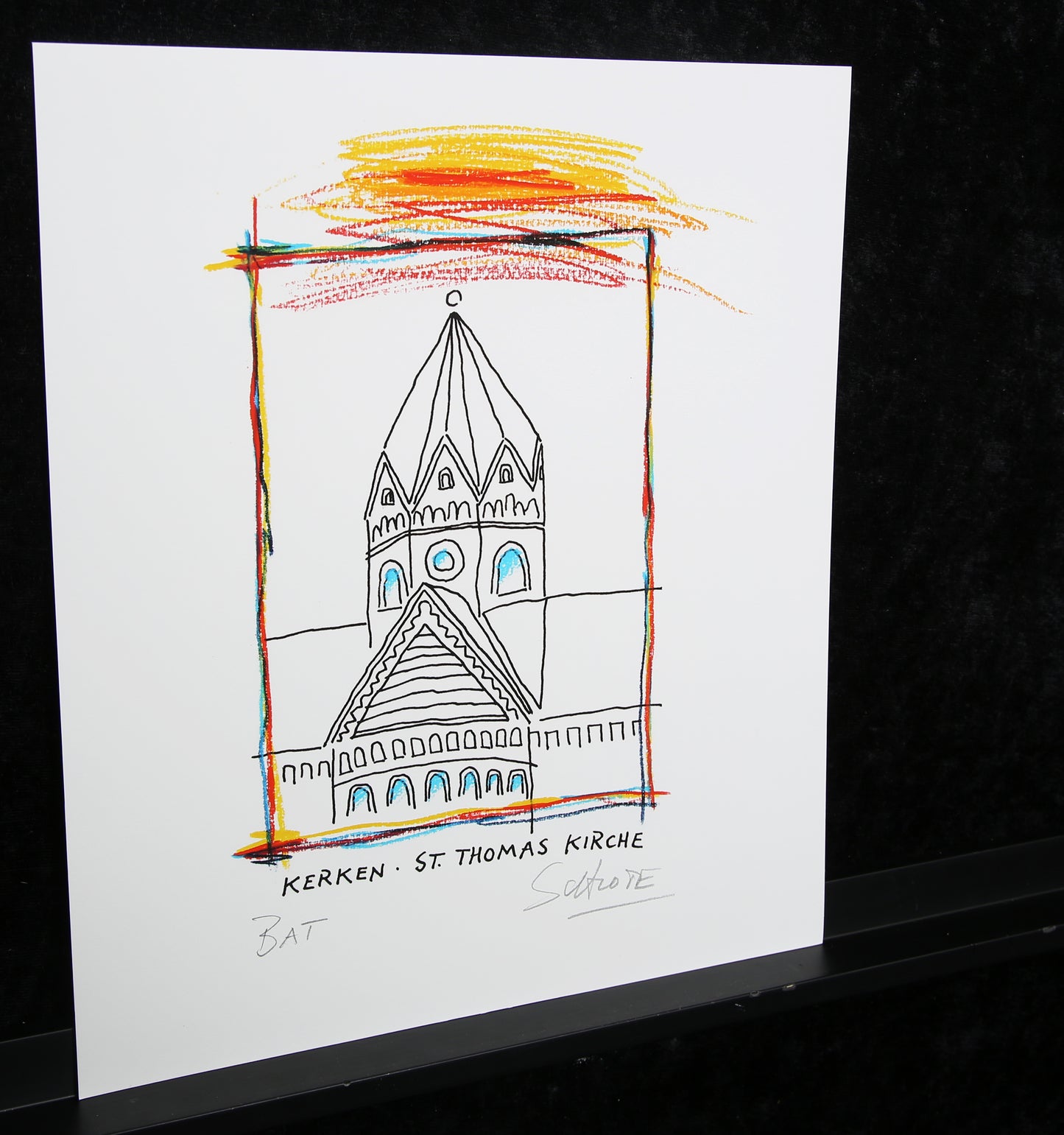 Schlote, Wilhelm - Kerken - St. Thomas Church - Giclee - hand signed