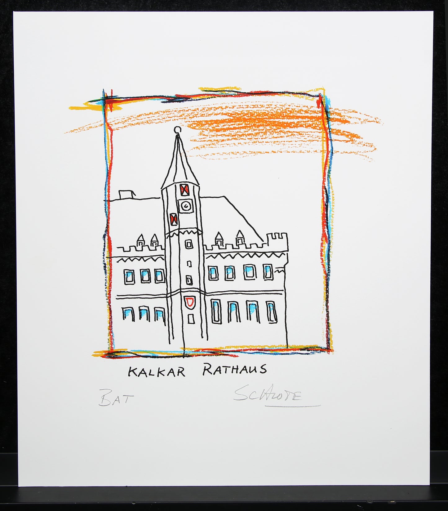 Schlote, Wilhelm - Kalkar - Town Hall - Giclee - hand signed