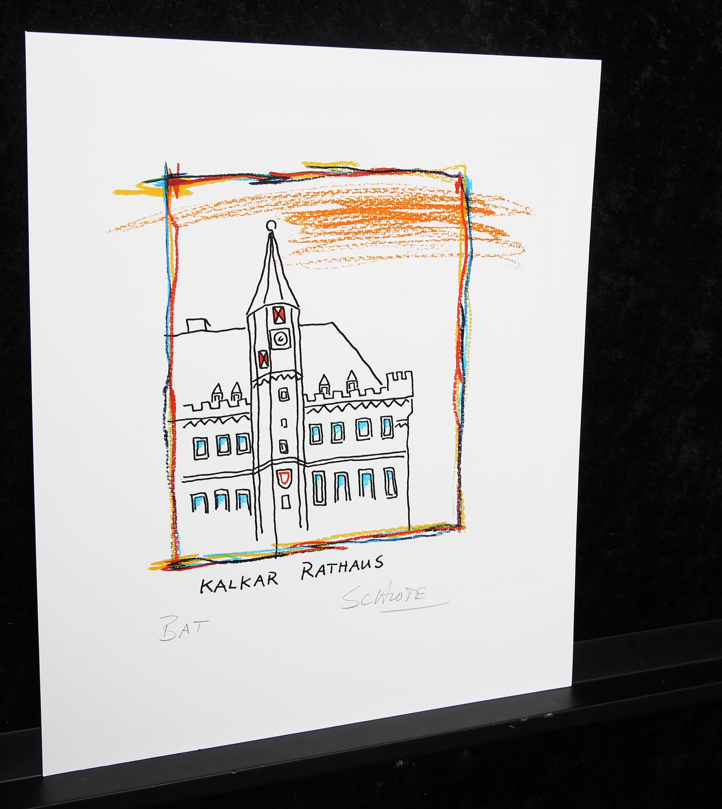 Schlote, Wilhelm - Kalkar - Town Hall - Giclee - hand signed
