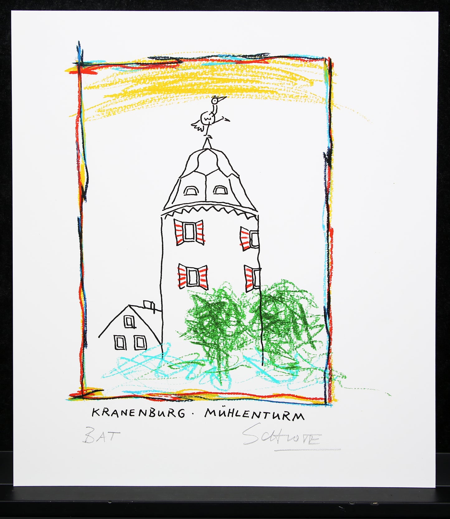 Schlote, Wilhelm - Kranenburg - Mill Tower - Giclee - hand signed
