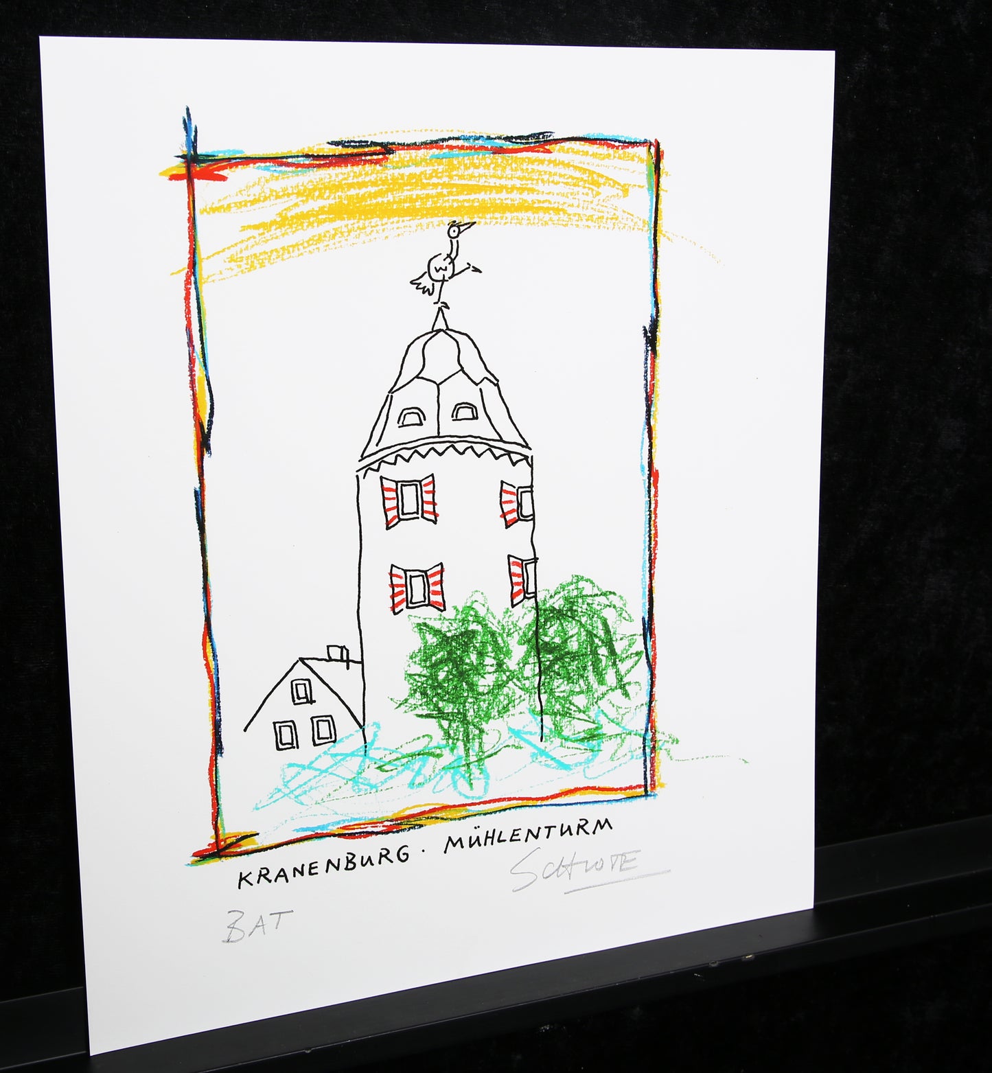 Schlote, Wilhelm - Kranenburg - Mill Tower - Giclee - hand signed