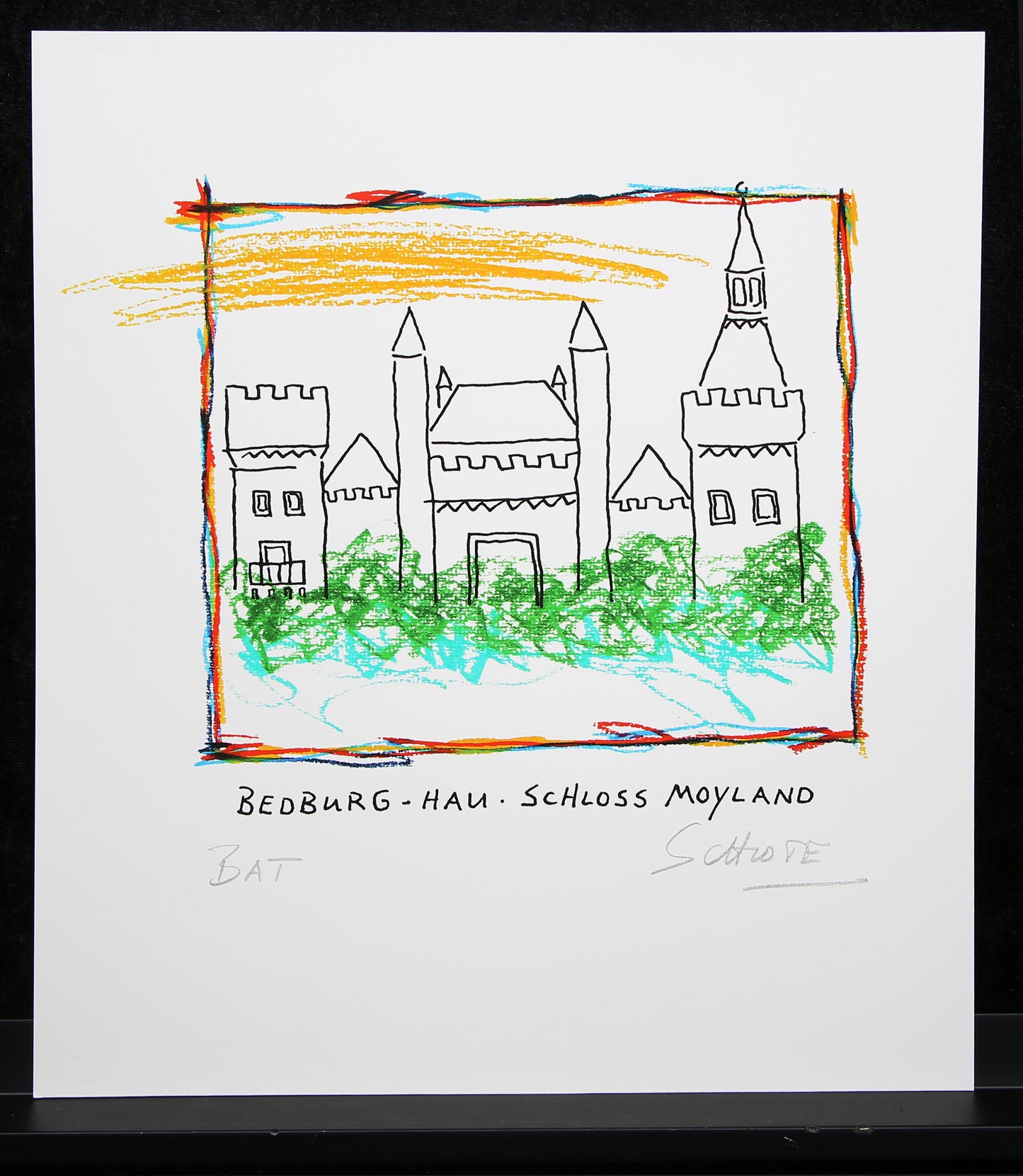 Schlote, Wilhelm - Bedburg-Hau - Moyland Castle - Giclee - hand signed