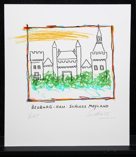Schlote, Wilhelm - Bedburg-Hau - Schloß Moyland - Giclee - handsigniert