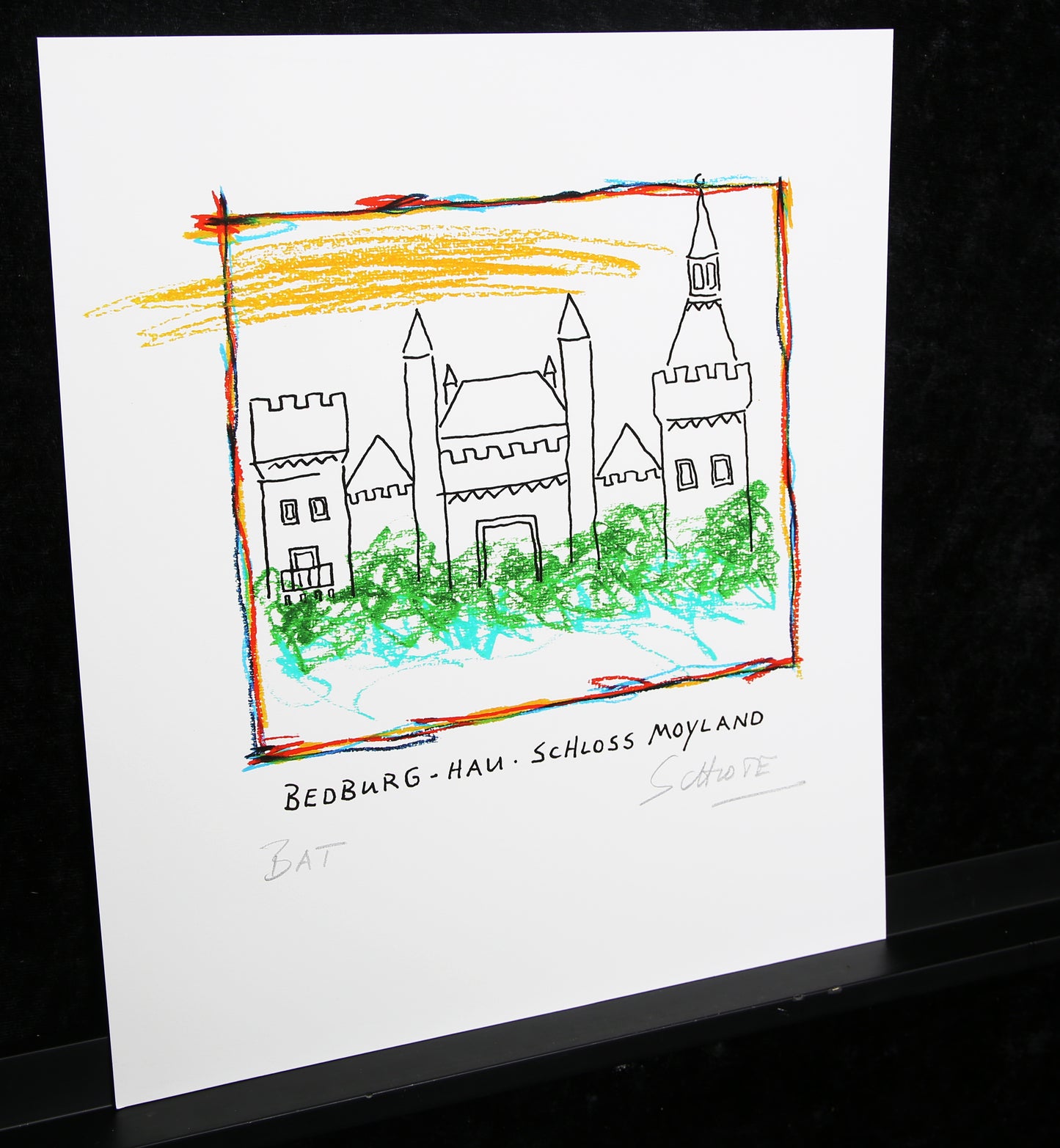 Schlote, Wilhelm - Bedburg-Hau - Moyland Castle - Giclee - hand signed