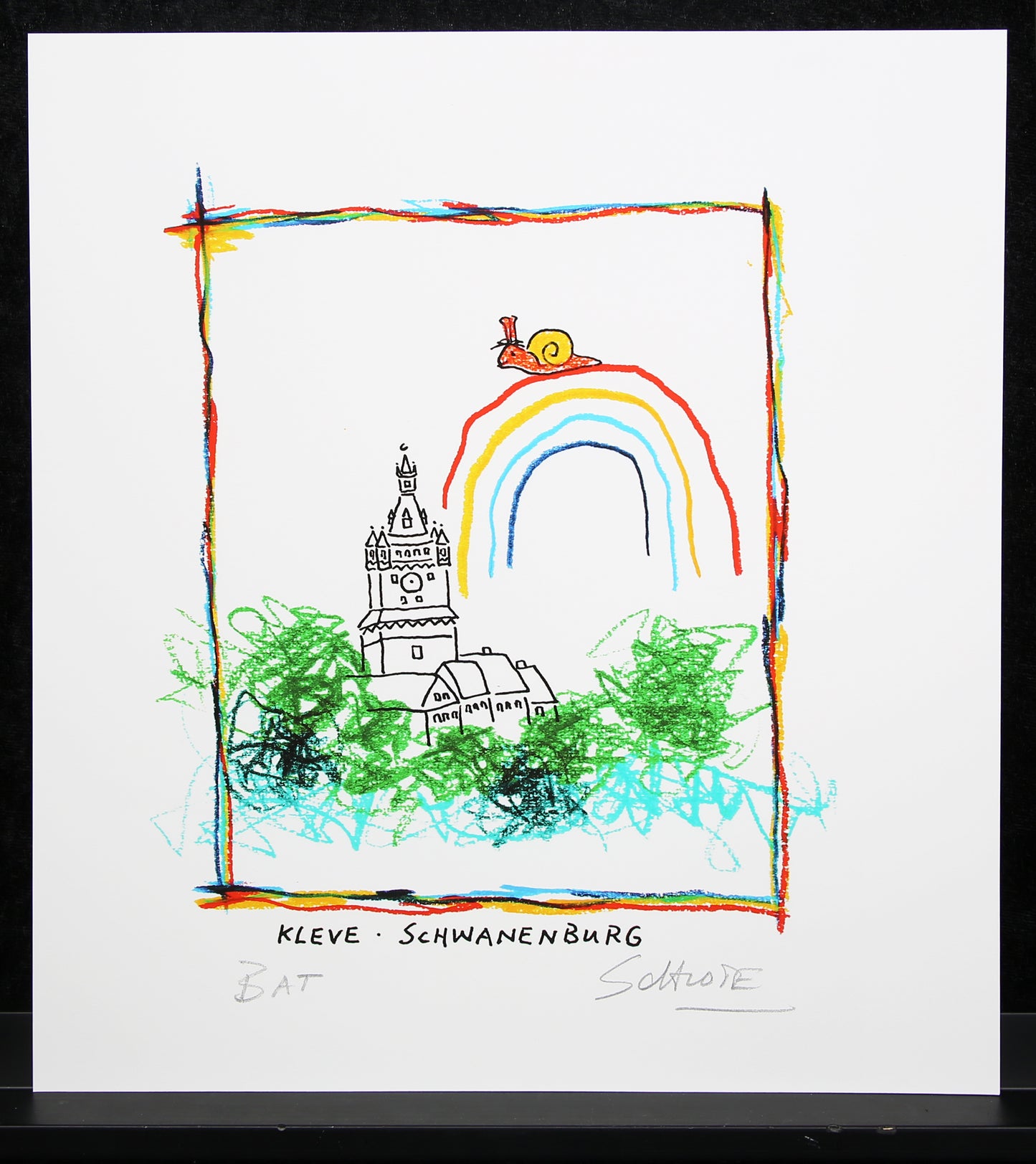 Schlote, Wilhelm - Kleve - Schwanenburg - Giclee - handsigniert