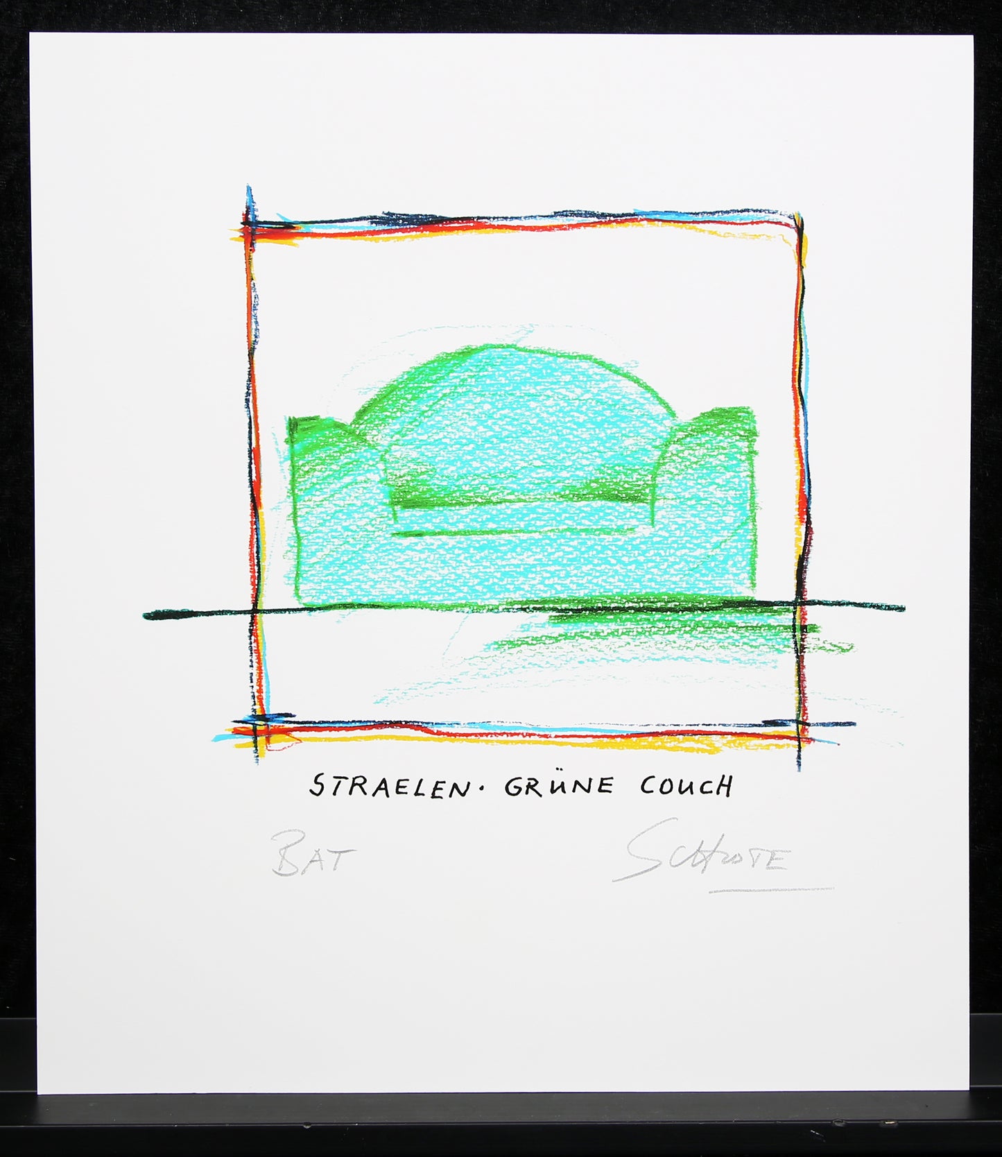Schlote, Wilhelm - Straelen - Grüne Couch - Giclee - handsigniert