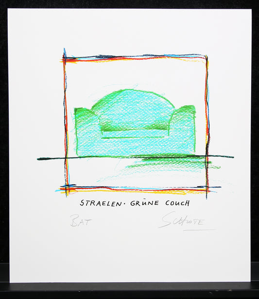 Schlote, Wilhelm - Straelen - Grüne Couch - Giclee - handsigniert