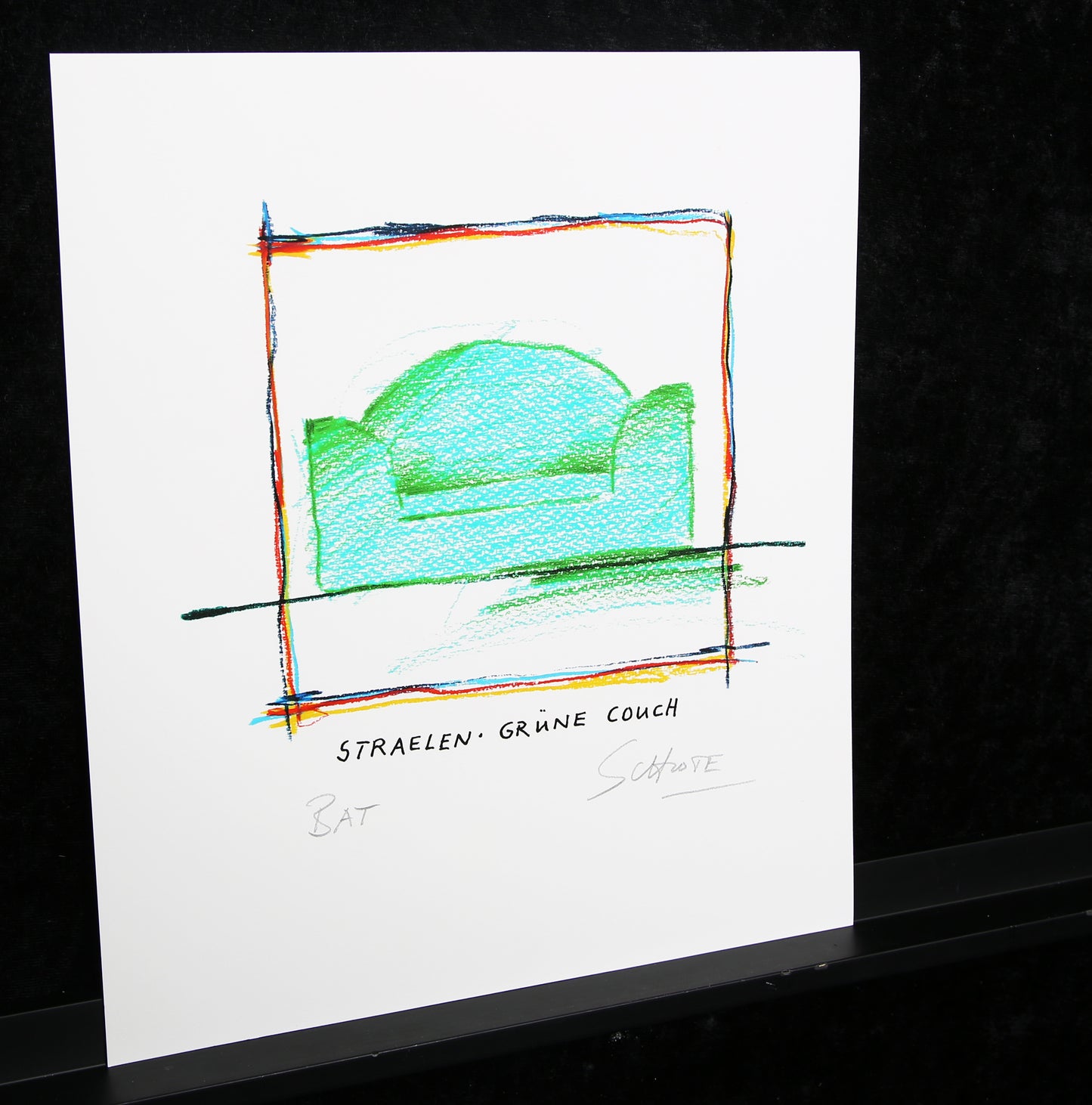 Schlote, Wilhelm - Straelen - Grüne Couch - Giclee - handsigniert
