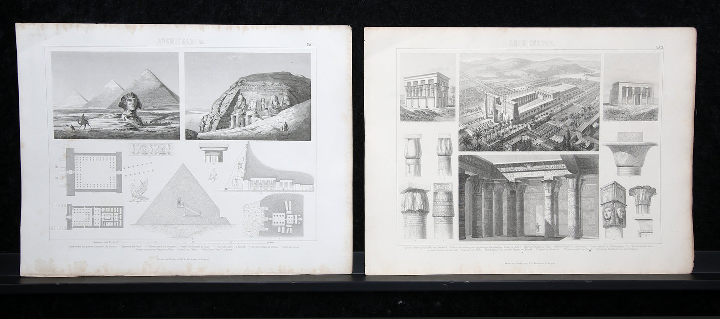 F.A. Brockhaus Verlag - Bilder Atlas - Thema Architektur - 51 Drucke - 19. Jahrhundert