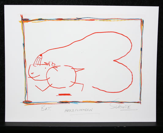 Schlote, Wilhelm - Rhinocéros - Fibrillation cardiaque - Giclée - signé à la main