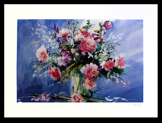 Roche - Bouquet De Fleurs - color lithograph - hand signed