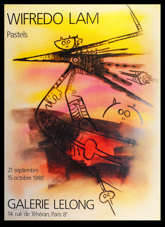 Lam, Wilfredo - Pastels, 1988 - Galerie Lelong - Exhibition poster
