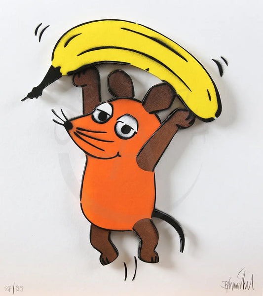 Baumgärtel, Thomas - Mausbanane - 3D - handsigniert Clever Art