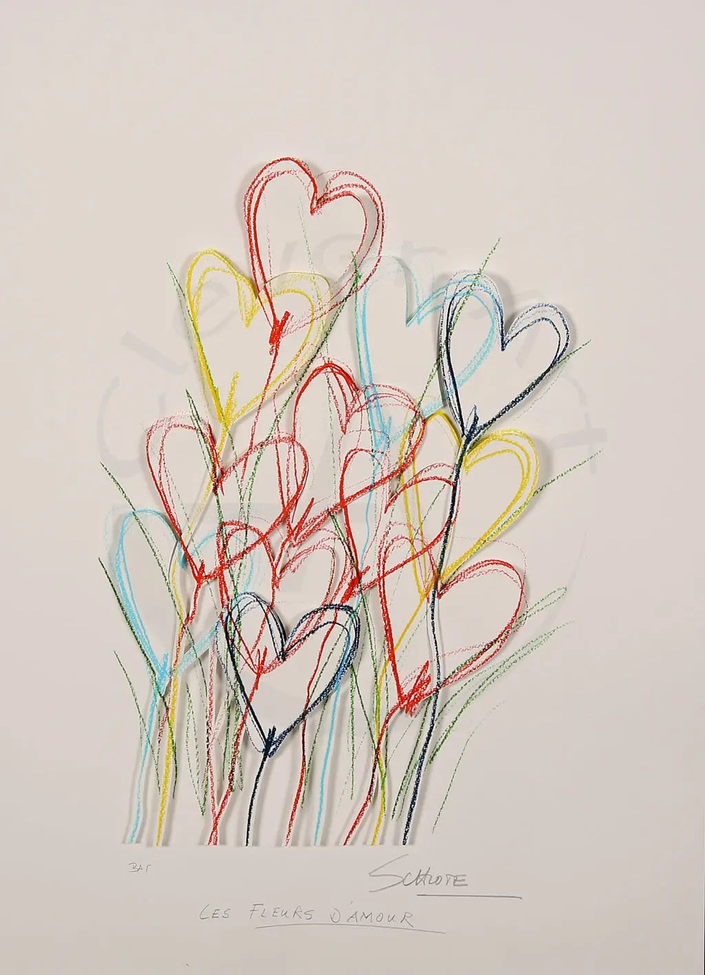 Schlote, Wilhelm - Les Fleurs d'Amour - 3D-Konstruktion - handsigniert Clever Art